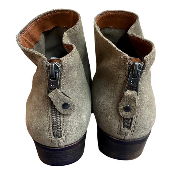 Lucky Brand Bremma Women's Ankle Bootie 11 Tan Khaki Leather Boots 1" Block Heel - Picture 6 of 9